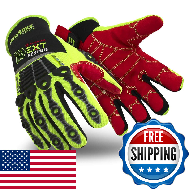 Hexarmor Cut-Resistant Impact Protection Waterproof Extrication Gloves Ext