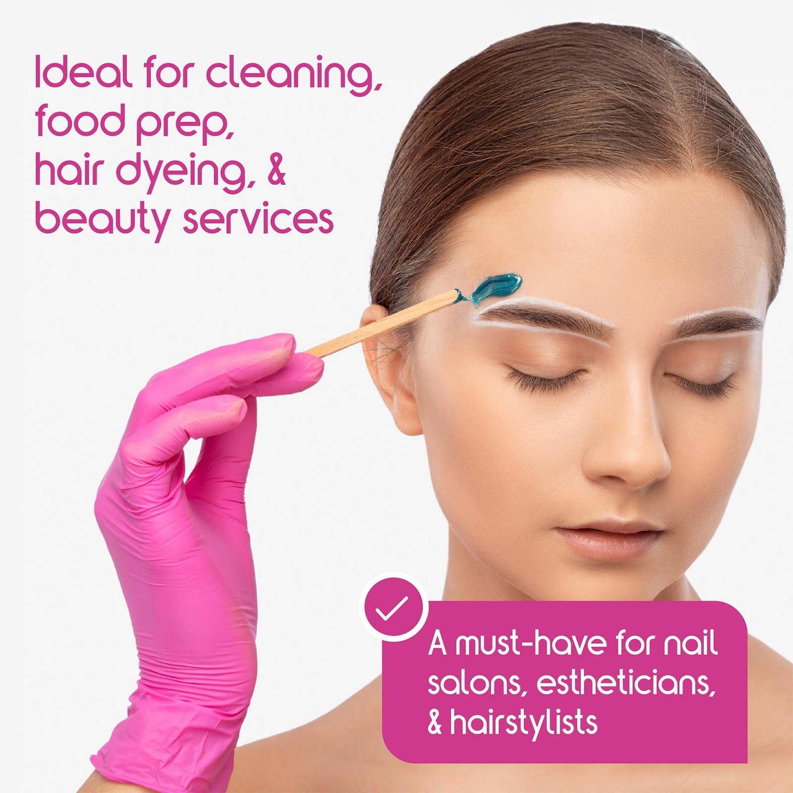 Inspire Pink Nitrile Disposable Gloves, 2 Pack, Extra Large