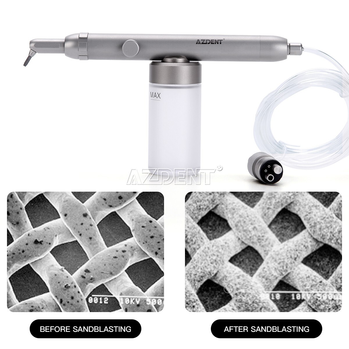 Dental Aluminum Oxide Micro Blaster Air Polisher Sandblasting Gun 4Holes AZDENT