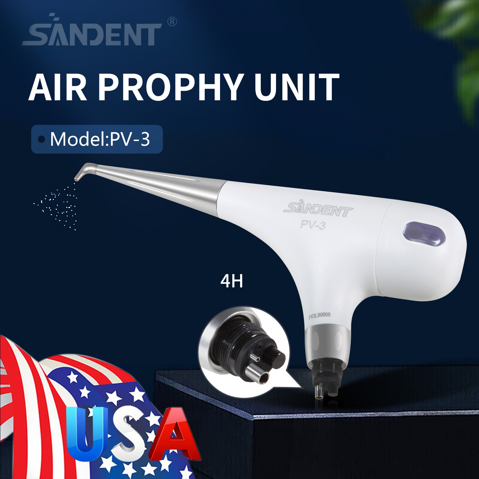 Dental Air Flow Teeth Polishing Polisher Handpiece Hygiene Air Prophy 4 Holes M4