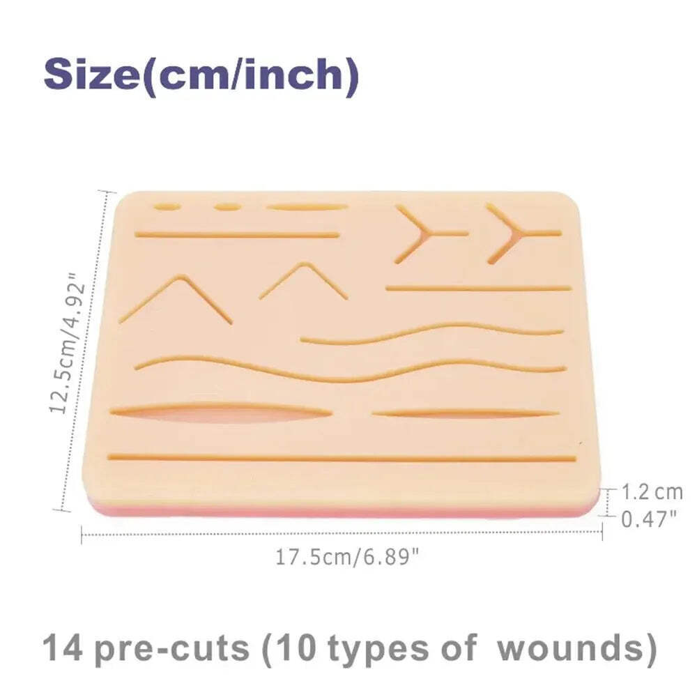 Medical Students Suture Practice Kit Surgical Training with Skin Pad Model Tool