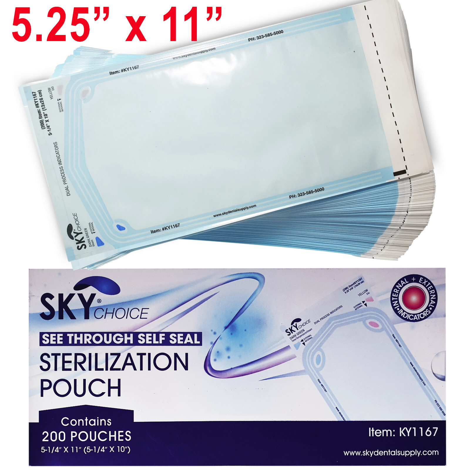 up to 4000 Sterilization Pouches 5.25″ x 11″ Dental Medical Self Seal Pouch Bag