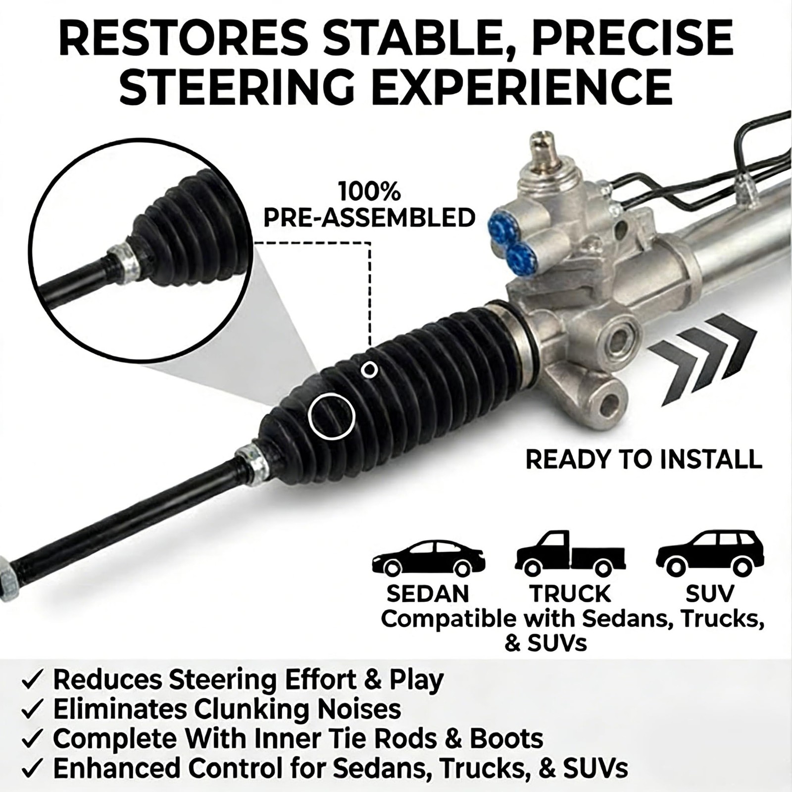 Power Steering Rack and Pinion Assembly for Buick Encore 2013-2020 Chevy Trax