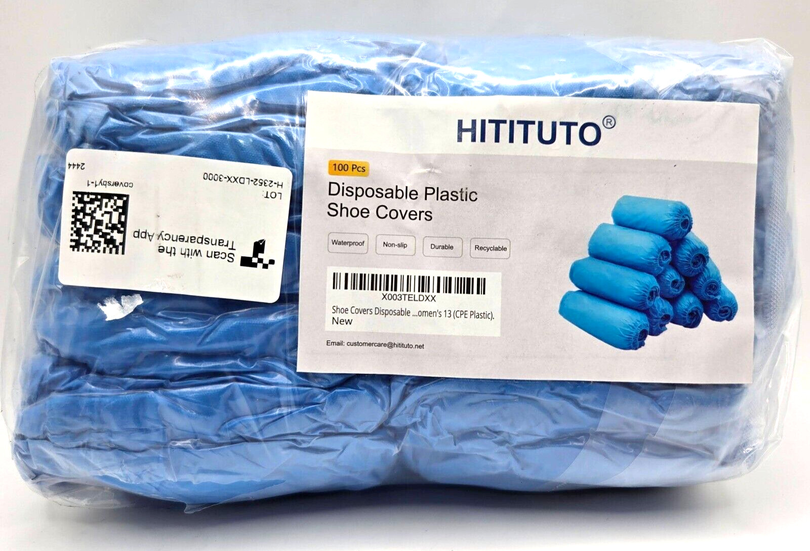 Hitituto Shoe Covers Disposable Non-Slip for Indoors – 100 Pieces (Waterproof)