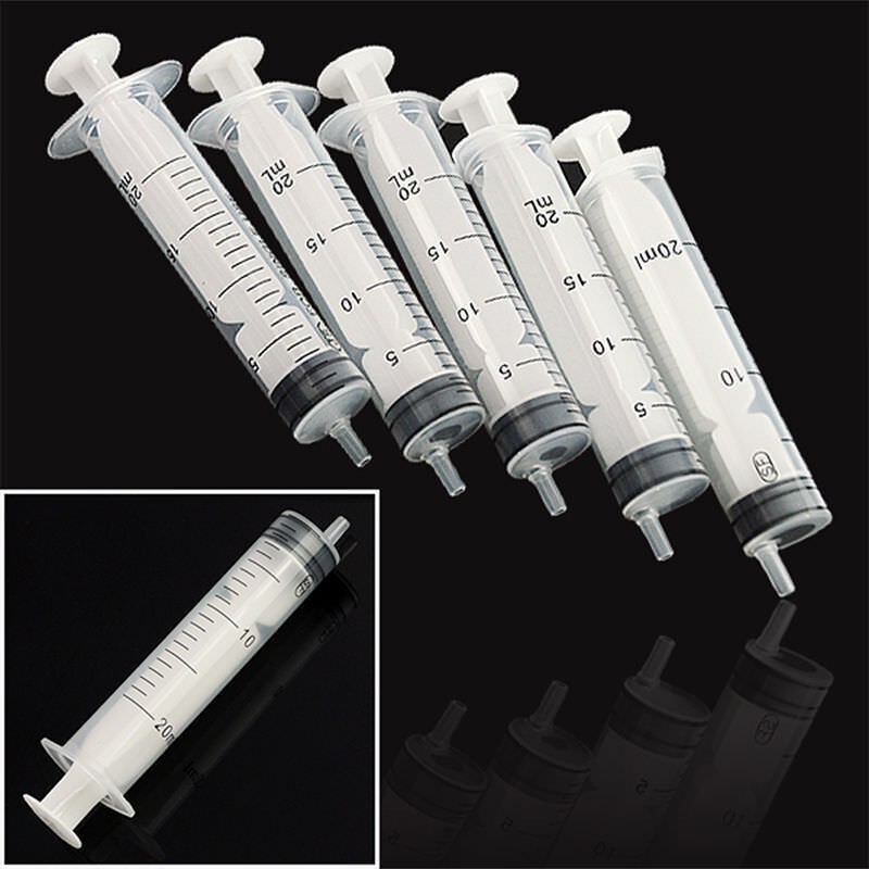 6pcs 20ML 20CC Plastic Hydroponics Nutrient Measuring Disposal Syringe New