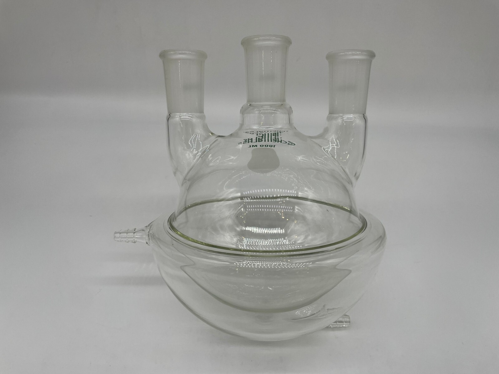 Chemglass CG-1537-04 Half Jacketed Heavy Flask 3-Neck 24/40 Vertical