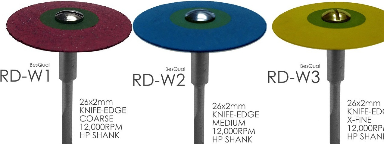 Zirconia – Rubber Diamond Impregnated Polishers – Knife Edge
