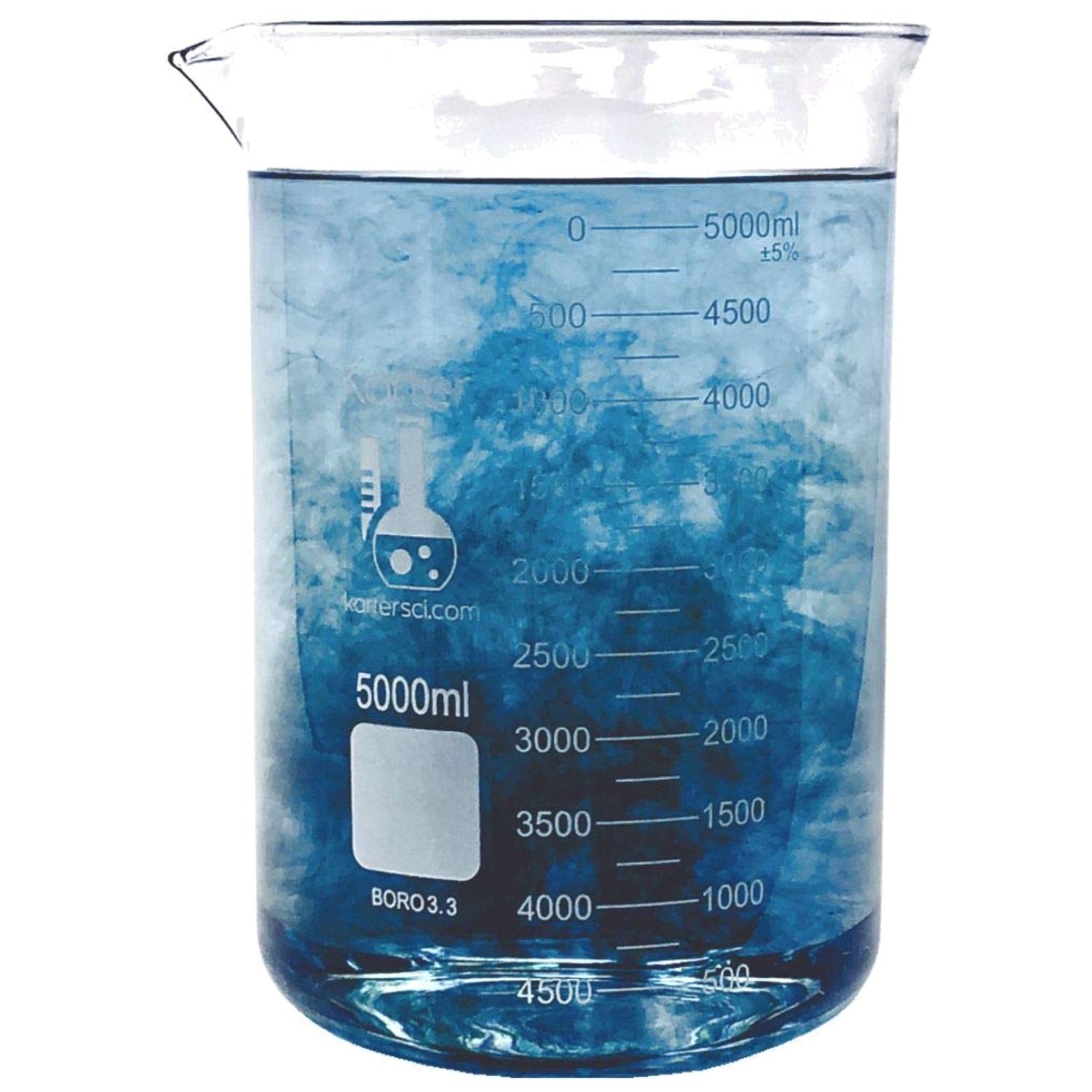 5000ml Beaker with Double Scale, Borosilicate Glass