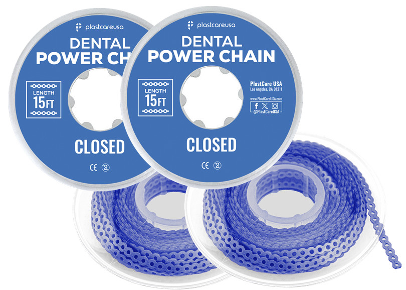 2 Dark Blue Closed Dental Orthodontic Power Chain 15 ft Elastic Ligature Braces