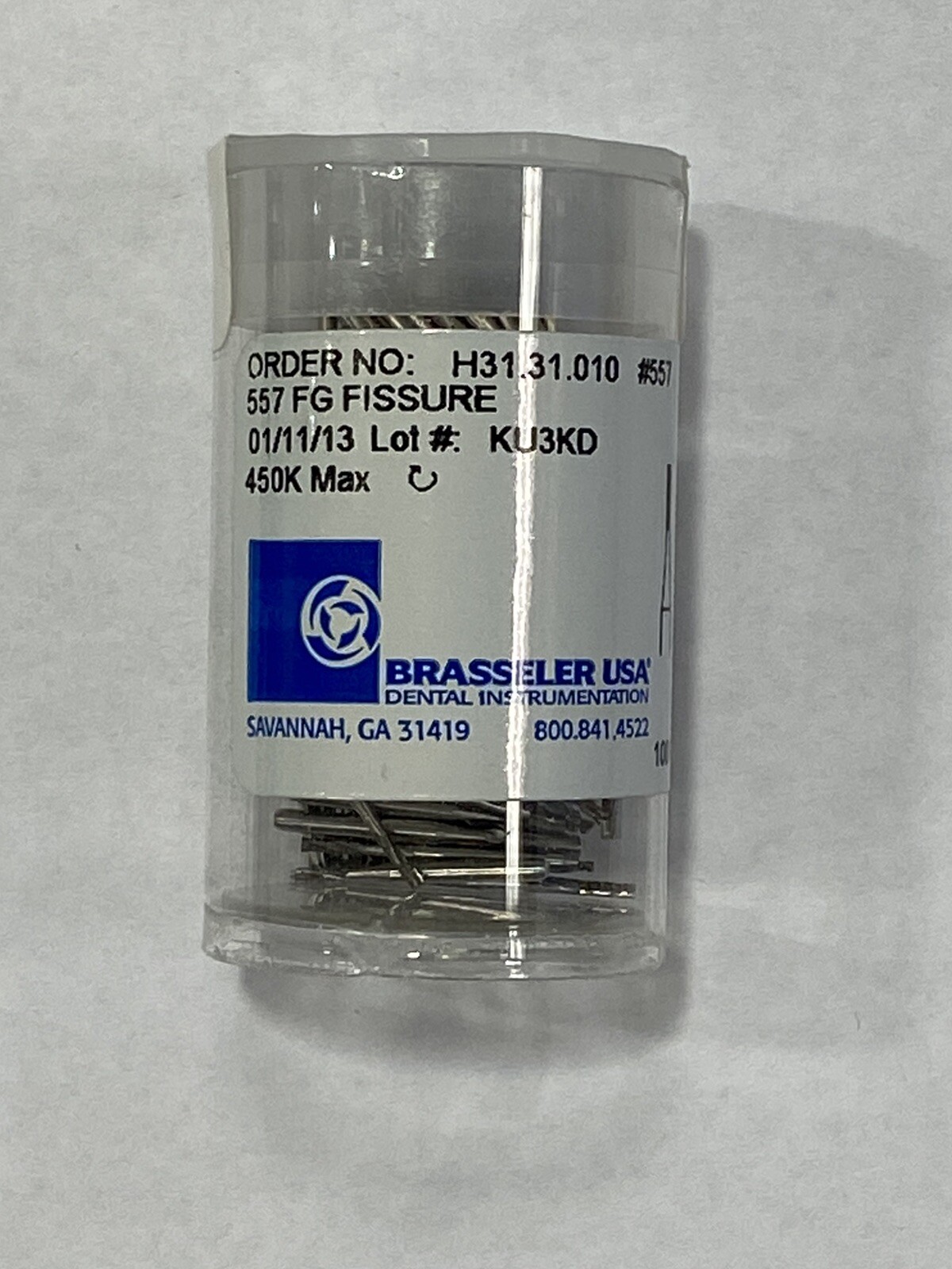 Brasseler USA 557 FG Fissure Carbide Burs H31.31.010, 100 Burs/pk, NEW