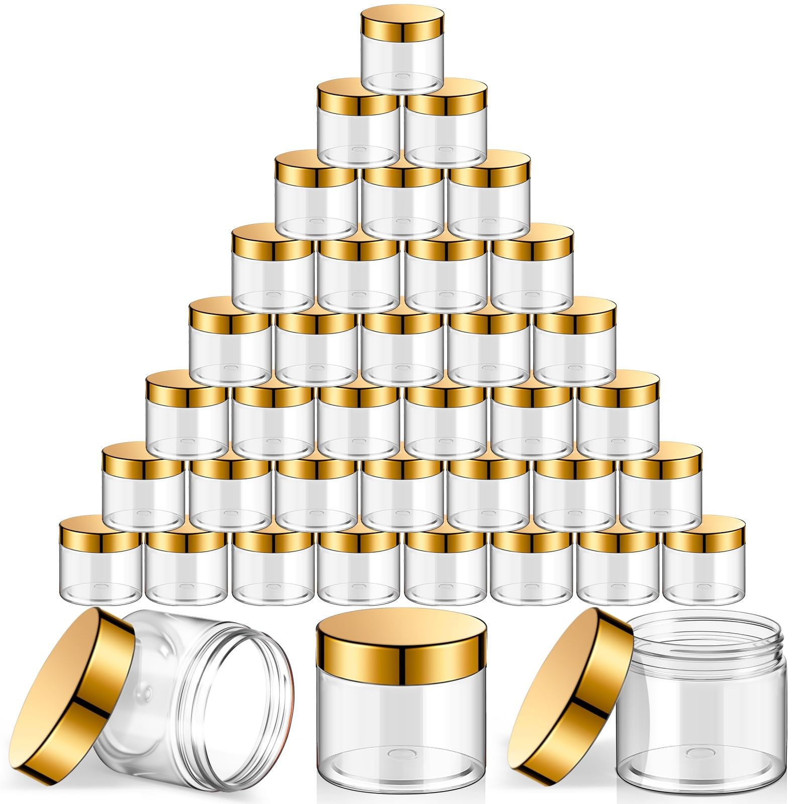SATINIOR 36x 4oz Plastic Jars with Lids, Wide Mouth, Airtight & Reusable Contain