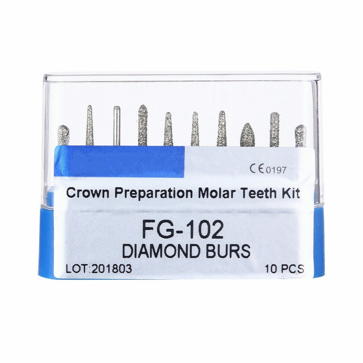 10 Pcs/Box Dental Diamond Burs Kit Composite Polishing Fit High Speed Handpiece