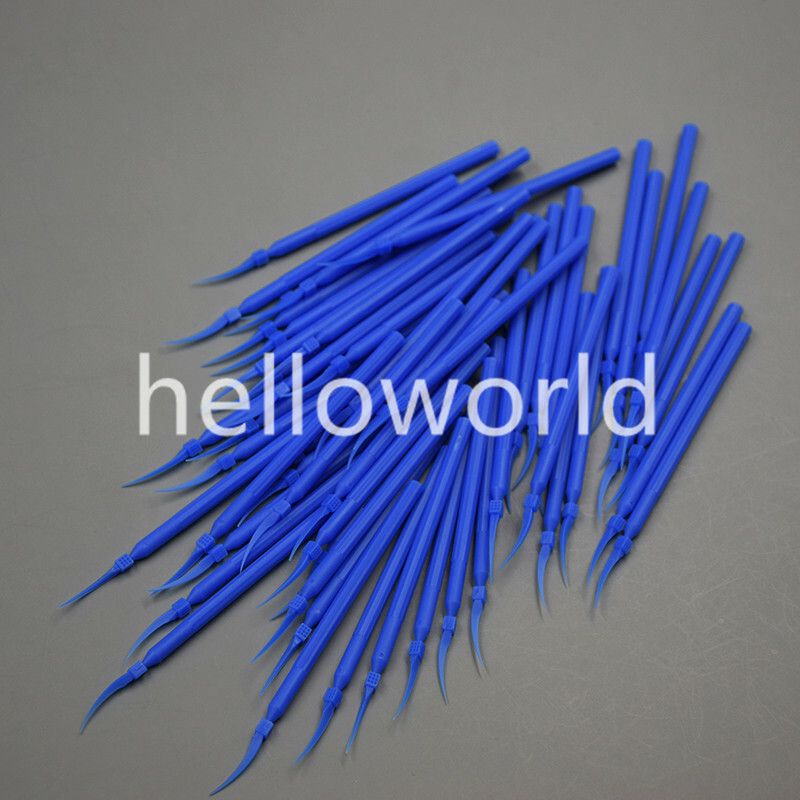 Medium Size Blue Long Handle Dental Poly Plastic Interdental Wedges 100 Pcs New