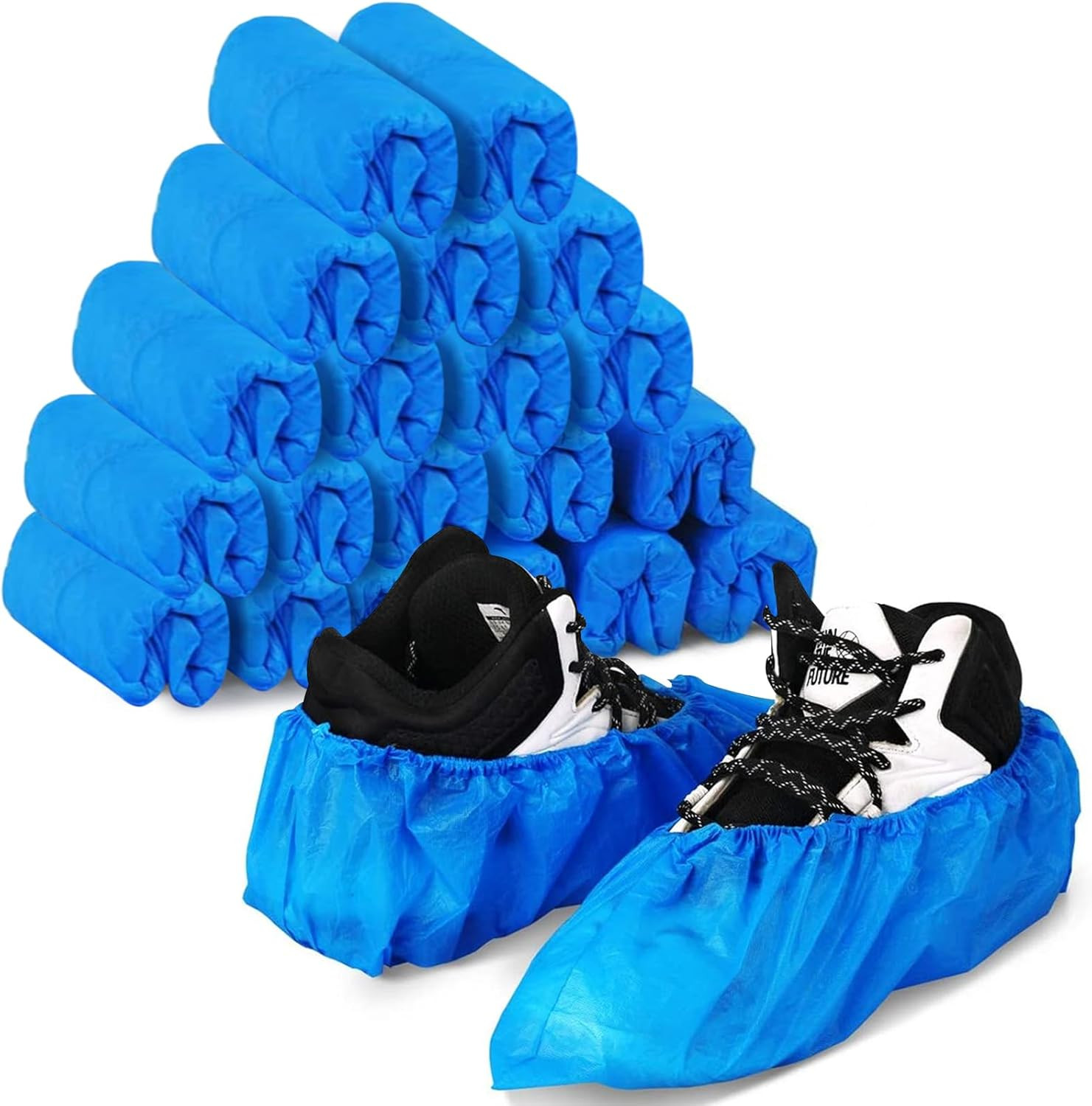 Green Convenience 200 Pack 100 Pairs Disposable Shoe Covers Boot Cover Waterproo