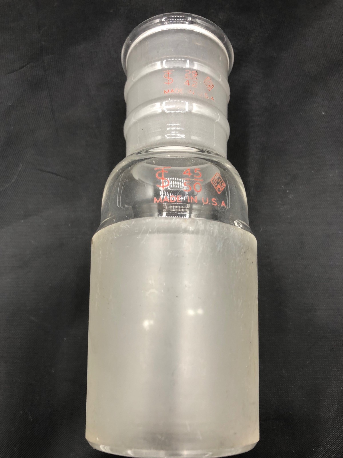 ACEGLASS Glass 29/42 Outer 45/50 Inner Beaded Rim Reducing Adapter 5000-56(1/cs)