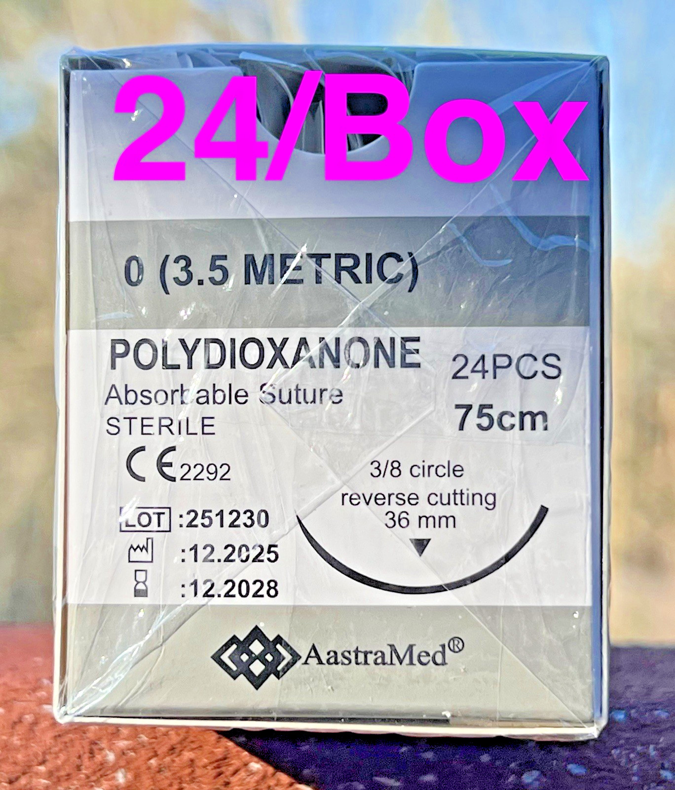 0/0 PDS/PDO Suture Veterinary Dental 72ct (3 Boxes) Polydioxanone surgical