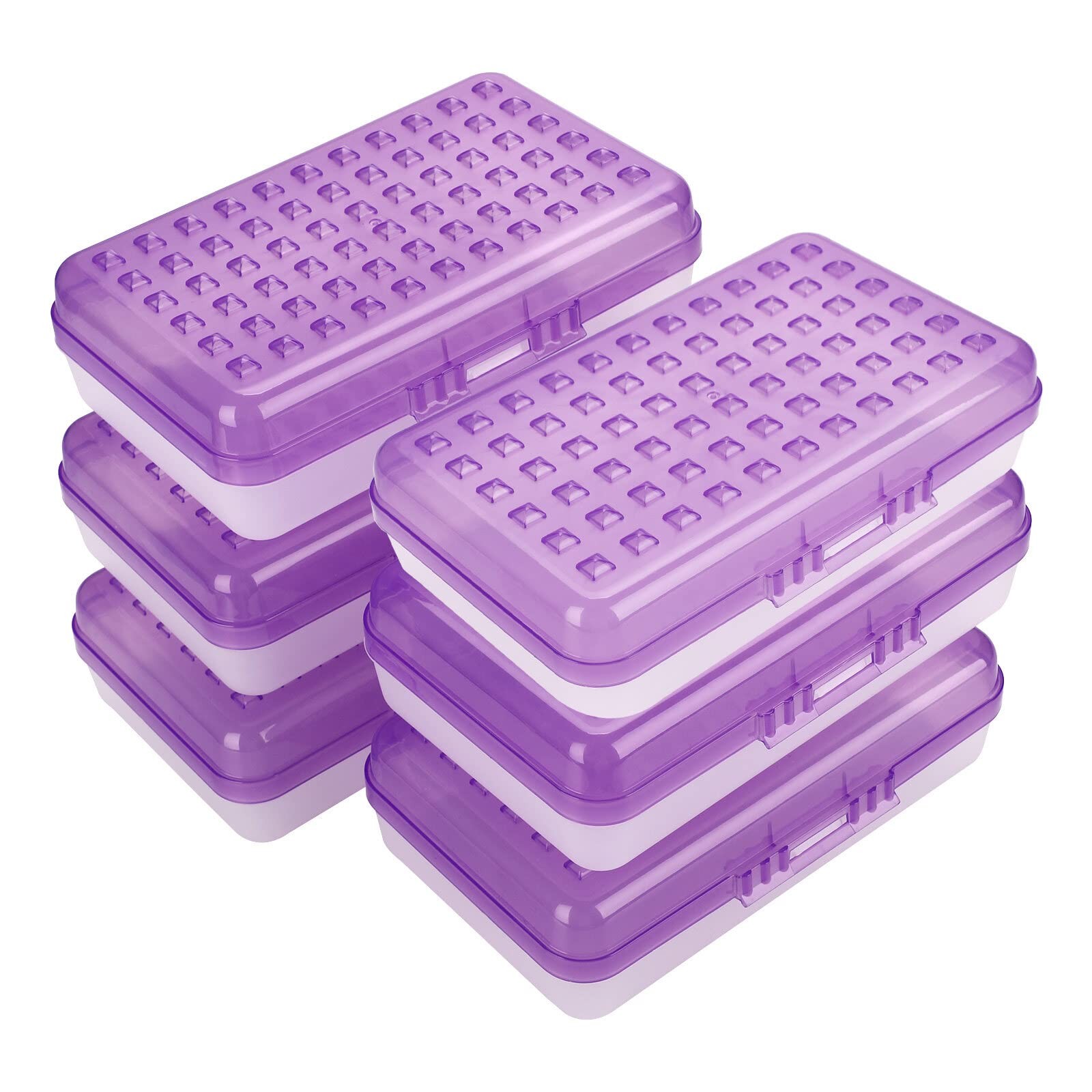 Btsky 6 Pack Multipurpose Utility Box- Large Capacity Pencil Lid Snap Closure