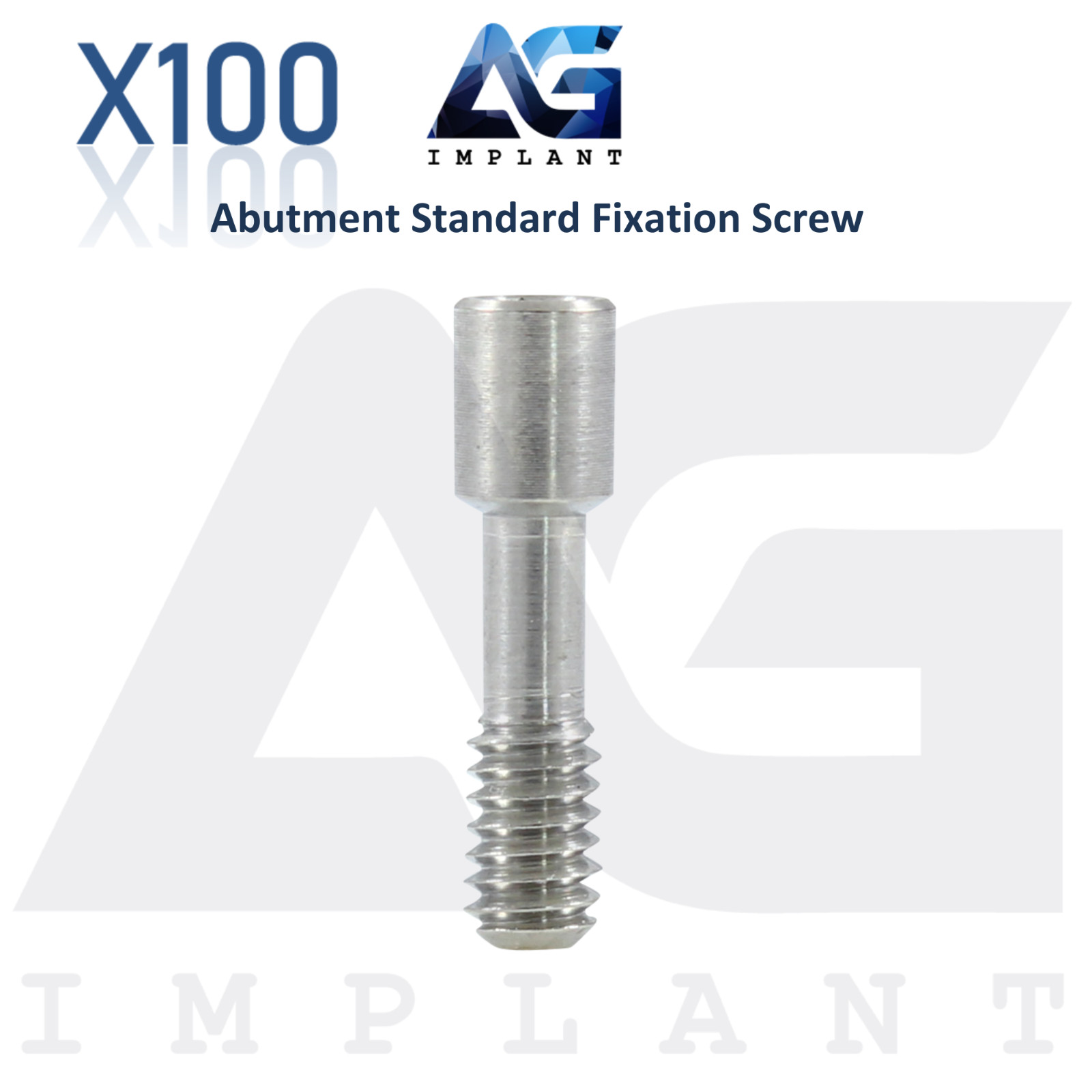 100 Dental Standard Fixation Screw Int Hex 2.42mm System Prosthetic Ø1.72mm Lab