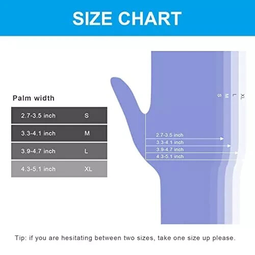 FINITEX Ice Blue Nitrile Gloves, Powder-free, Case of 1000 PCS (XL)