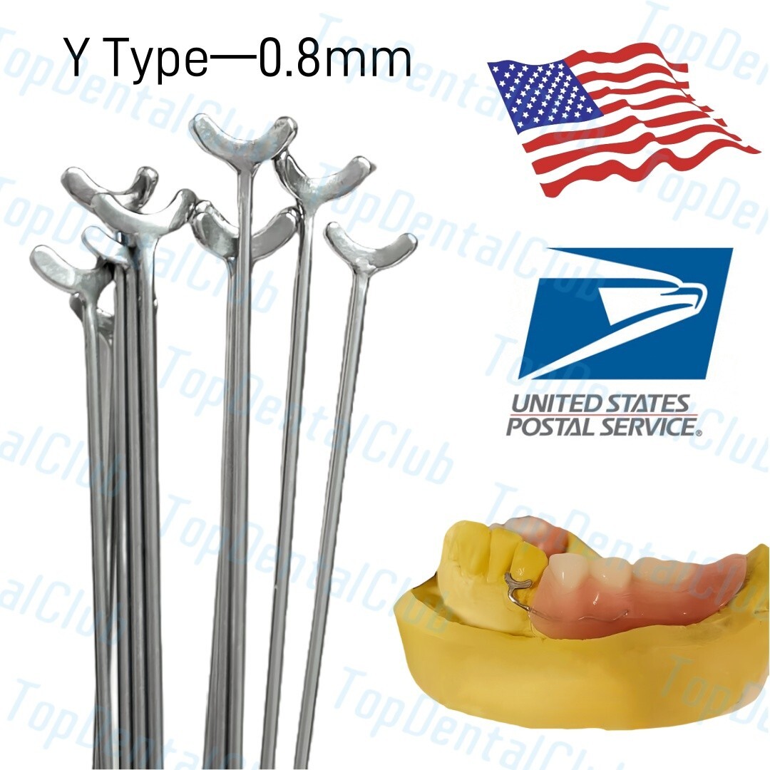 20pcs 0.8mm Dental J Clasp Orthodontic Ball Retainer Oblique Clasps Bars Y-Type