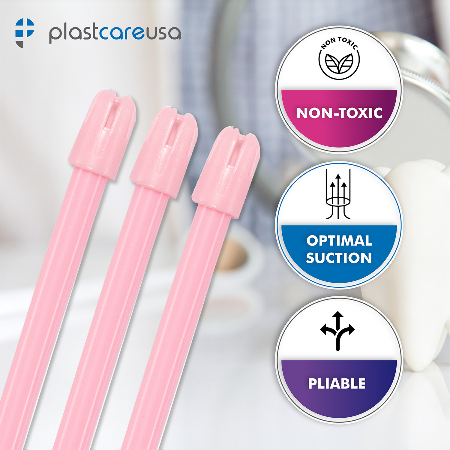 1000 Pink Dental Saliva Suction Ejectors Ejector Disposable Tips