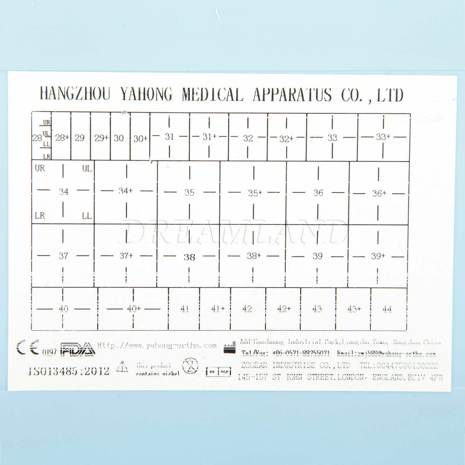 Orthodontic Bands 1st Molar Convertible MBT.022 Single Tube w/ Lingual Sheath PQ