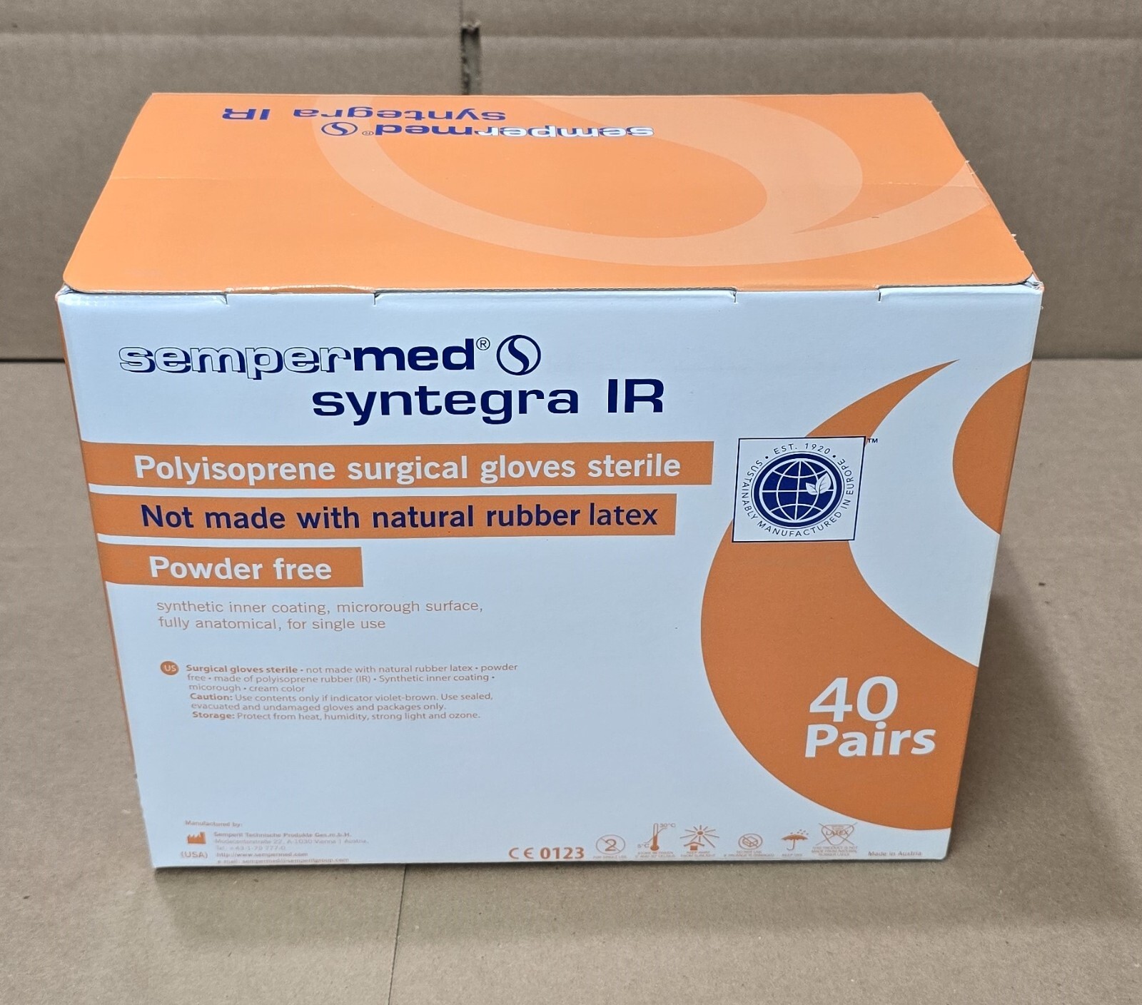 Sempermed Syntegra IR Polyisoprene Surgical Gloves Sterile Size 6 1/2, 40/pairs