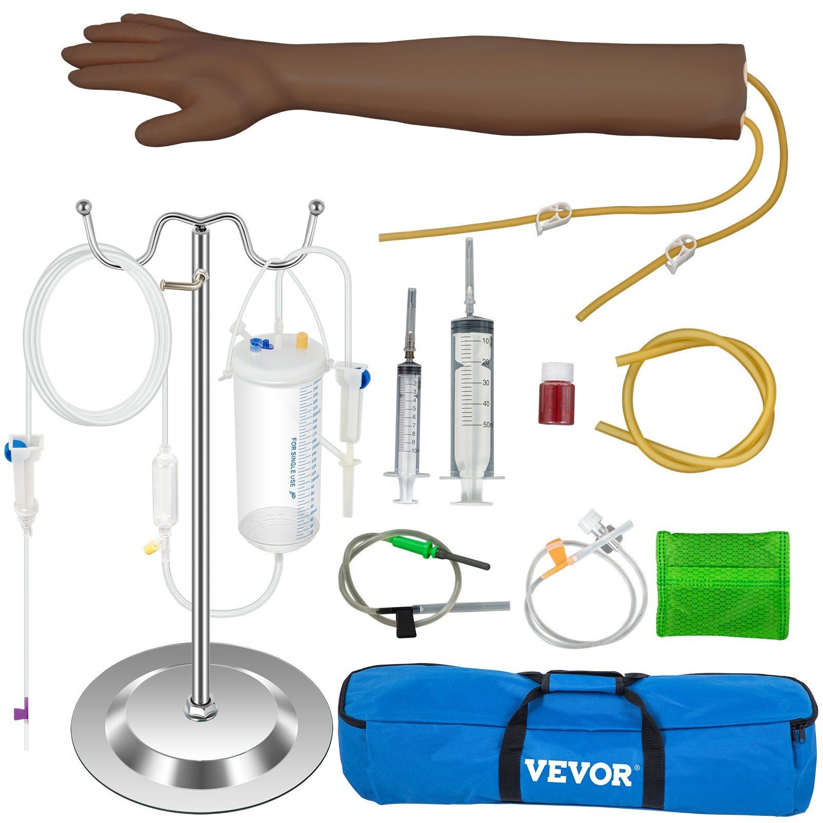 Nurse Training IV Arm Kit Dark Skin 15.94-26.97in Replaceable Vessel