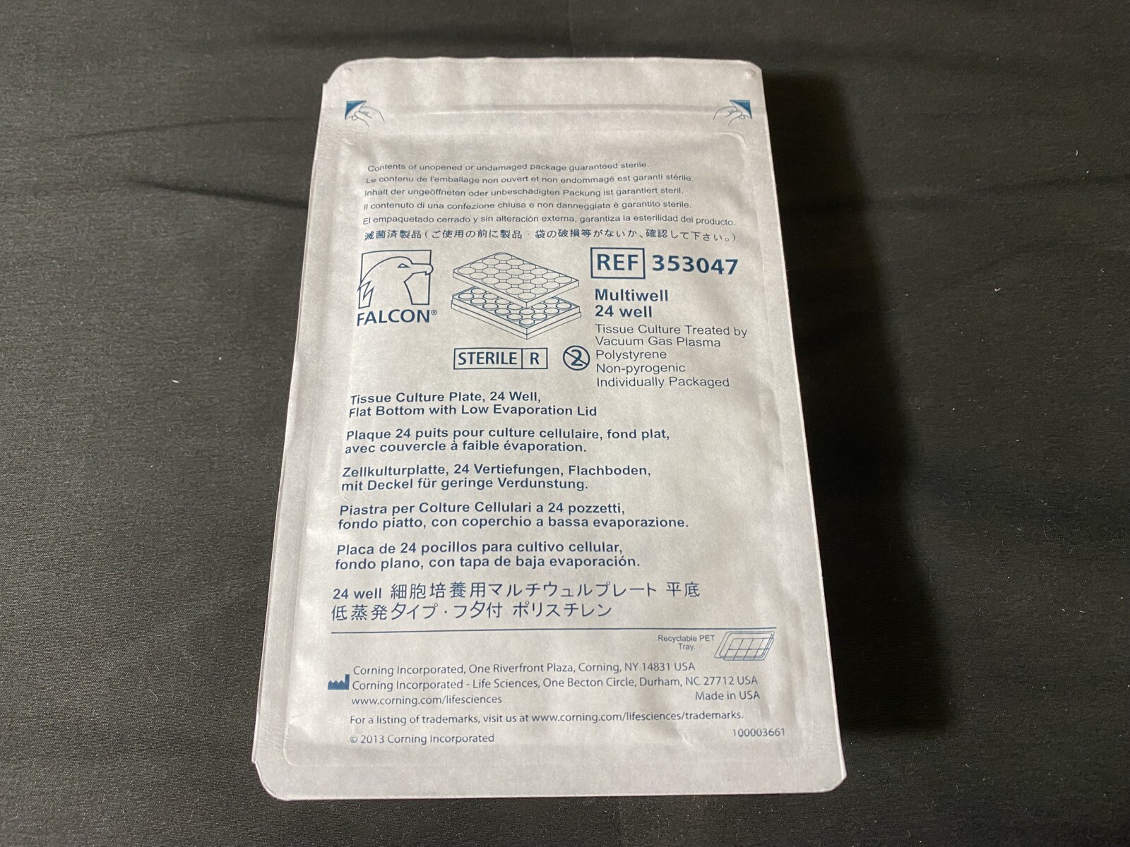 FALCON Polystyrene 24-Well Flat Bottom Tissue Culture Plate 353047 (1/ea)