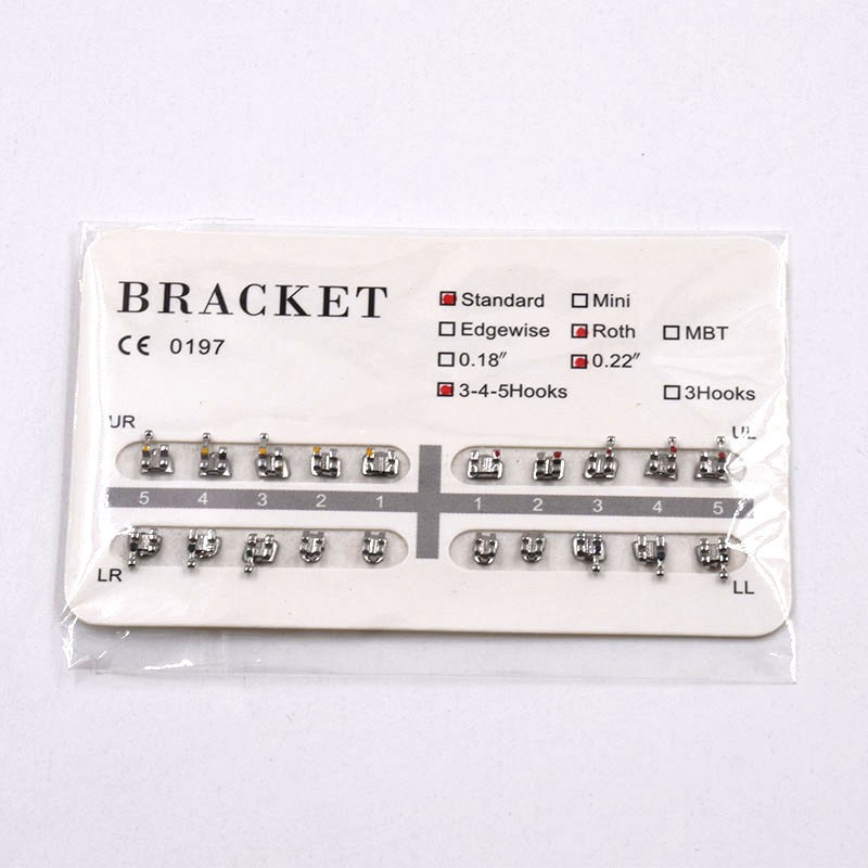 20Pcs/Set Dental Orthodontic Brackets Braces Standard Roth .022 Hooks 3-4-5