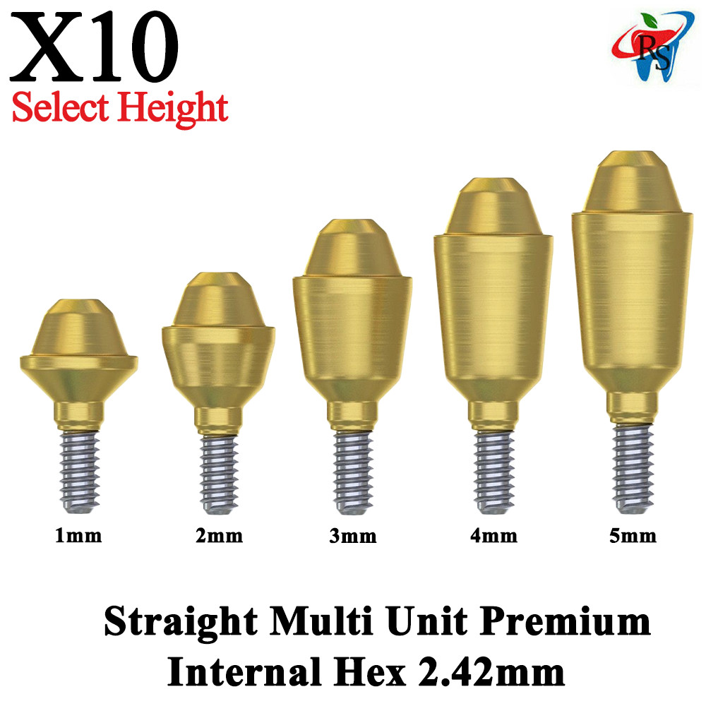 10pcs Straight Multi-Unit 1.6 Standard Int Hex 2.42mm Connection Dental Titanium