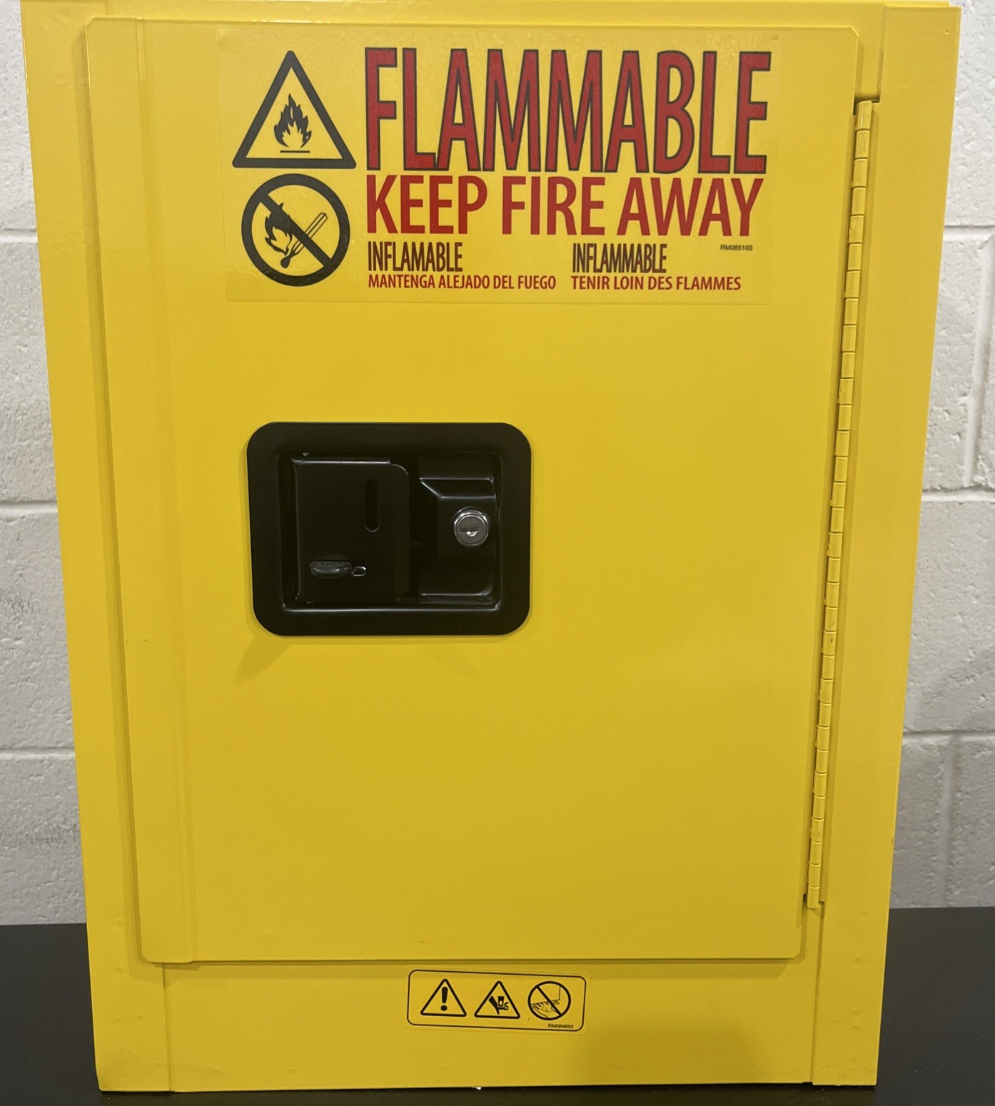 Uline H-4174M-Y Flammable Liquid Storage Cabinet .59 Gallons NEW NO BOX NO KEY