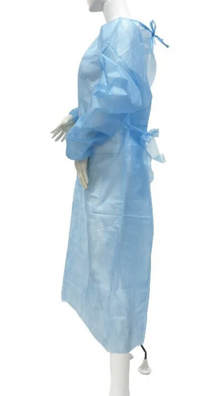 Disposable Isolation Gowns, Medical & PPE Elastic Cuff Gowns (7 pcs) size S/M