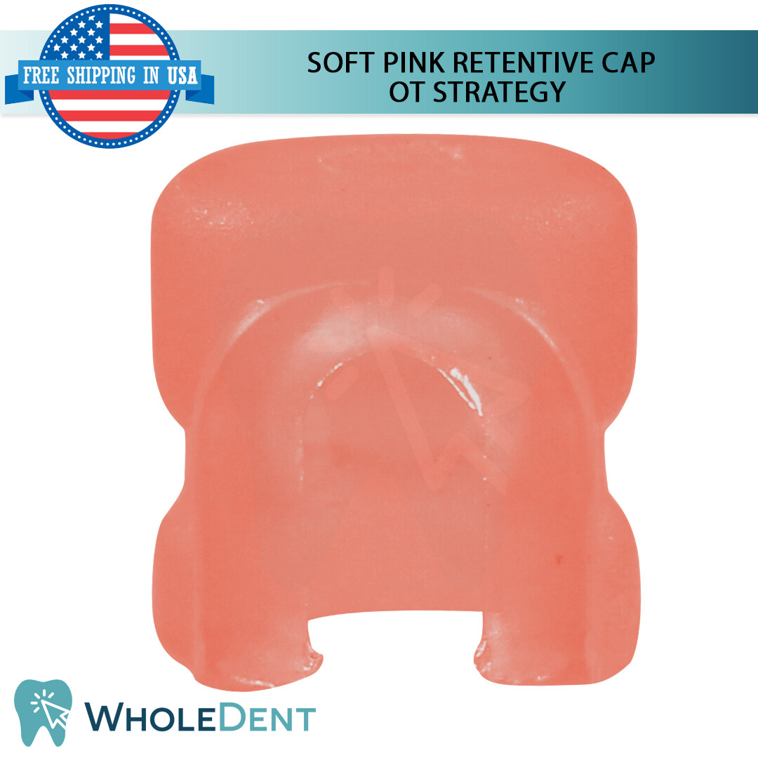 4x OT Strategy Attachment Pink Silicone Inserts Retentive Caps Dental Implant