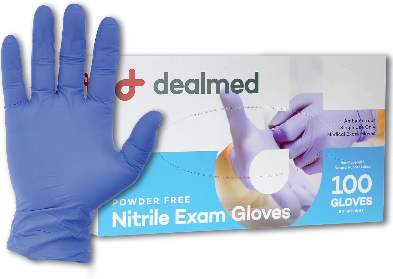 Nitrile Exam Gloves – 100 Count Large (Pack of 1) Disposable, Non-Irritating,
