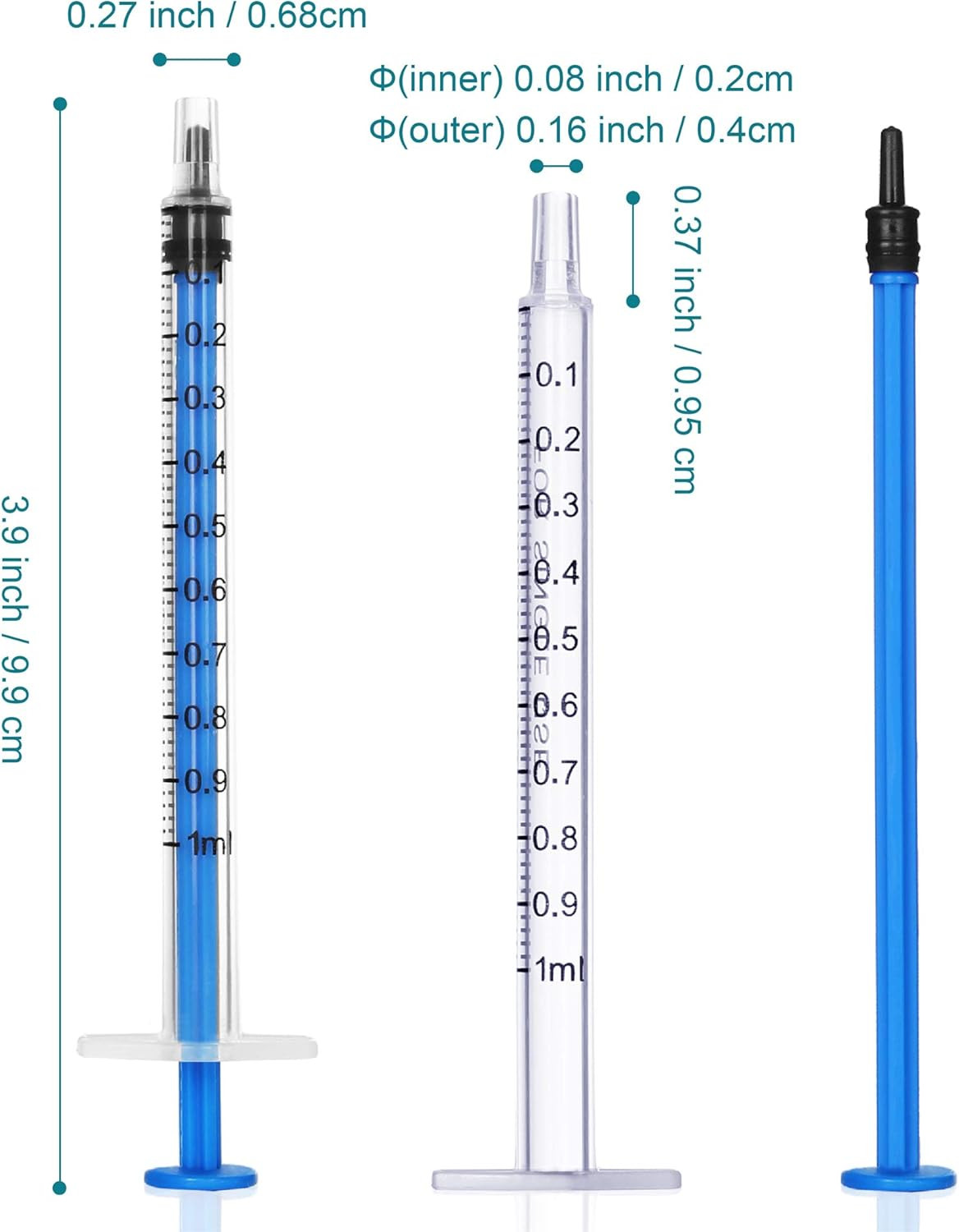 1Ml Plastic Syringe without Needle for Liquid – Measuring Syringes with Caps …