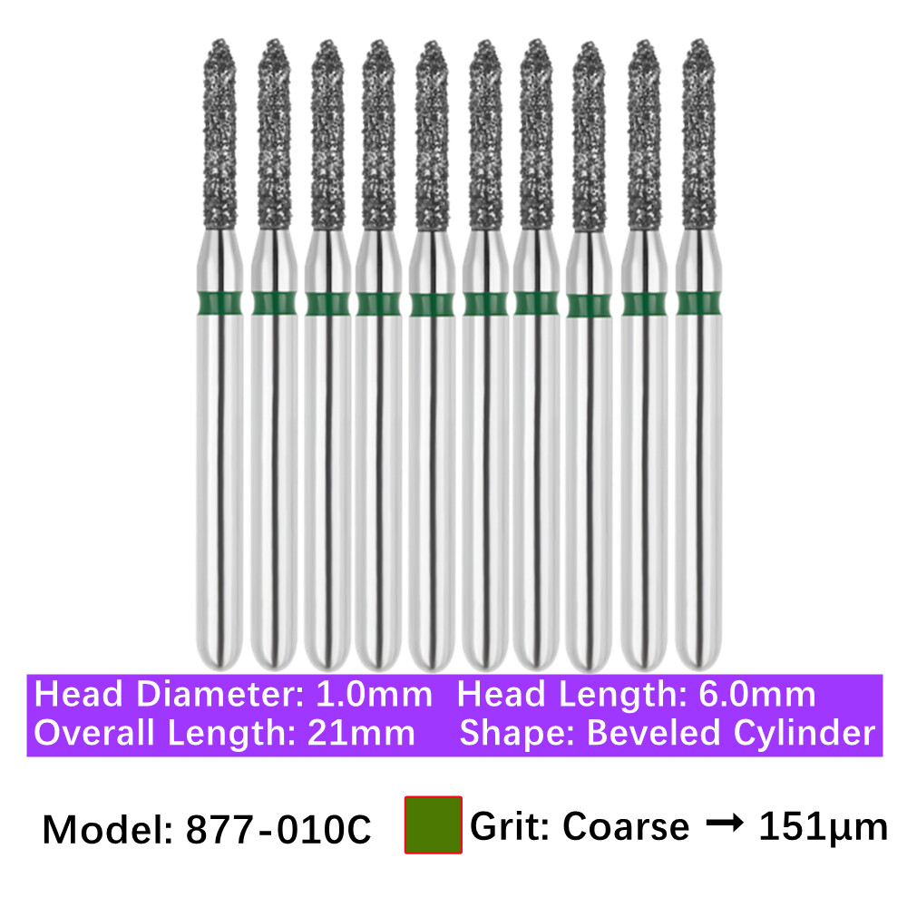 10/pk Vakker Dental FG Diamond Burs Bevel Cylinder & Gingival Curettage Burs