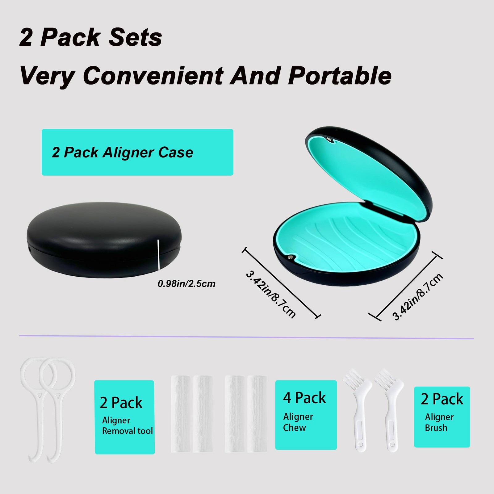 ACSKD 2 Pack Retainer Case Compatible with Invisalign,Portable Aligner Cases …