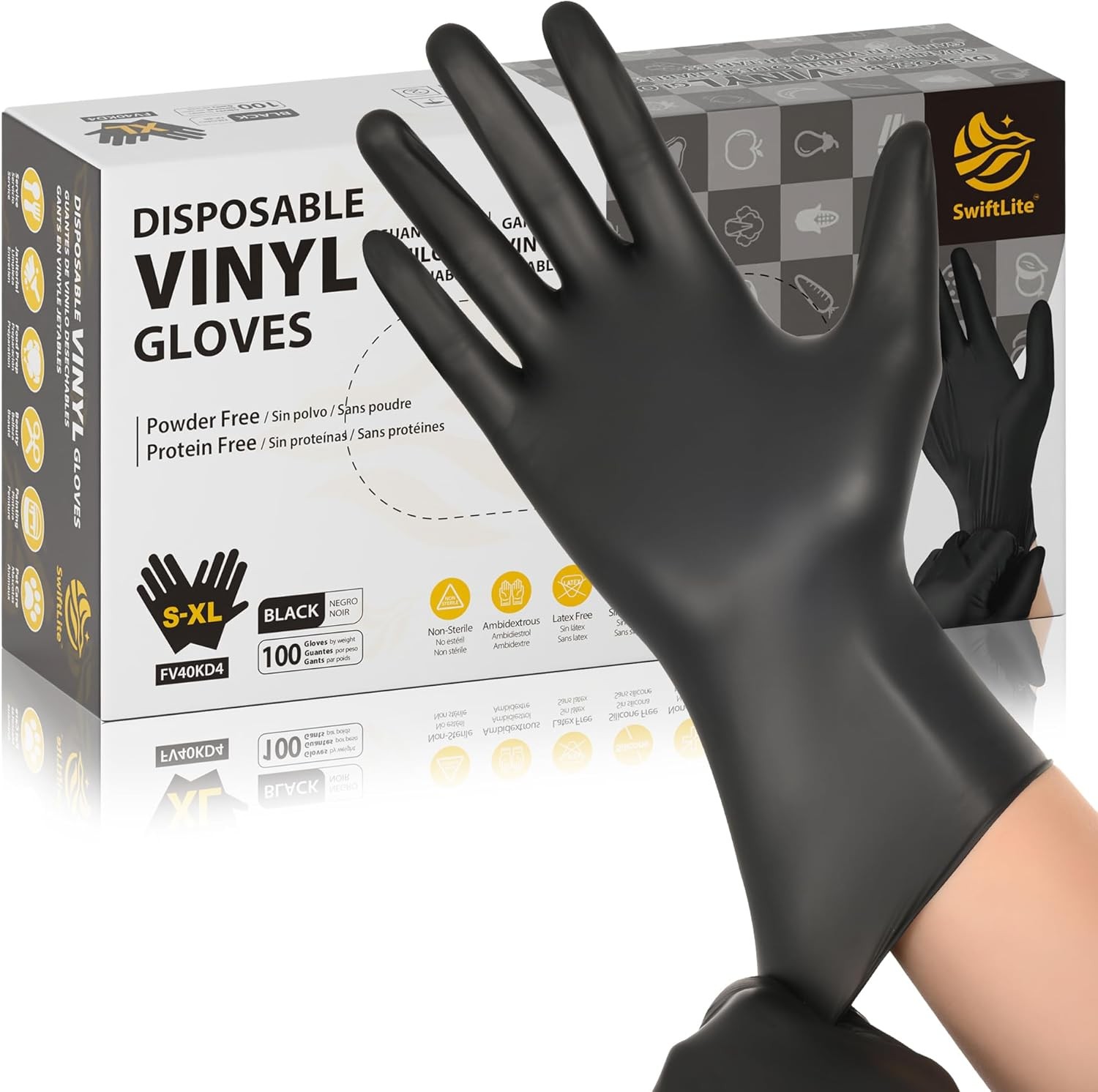 SWIFTLITE Vinyl Gloves Disposable Food Safe