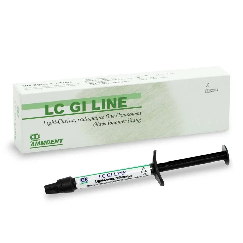 3 x Dental LC GIC Liner 2gm Syr GI LINE Light Curing Radiopaque One Component FS