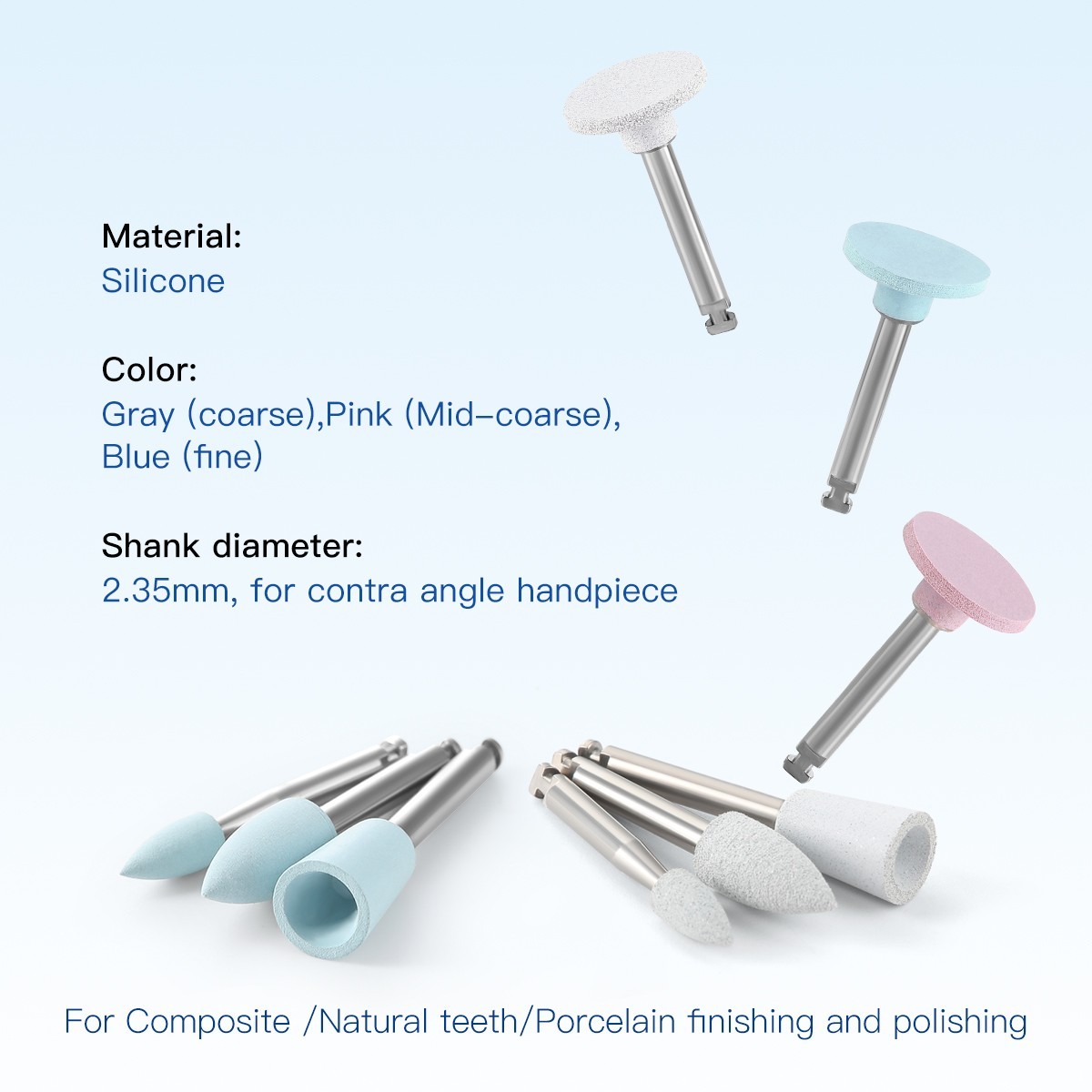 Dental Composite Polishing Kit RA2.35mm Finishing for Contra Angle Handpiece