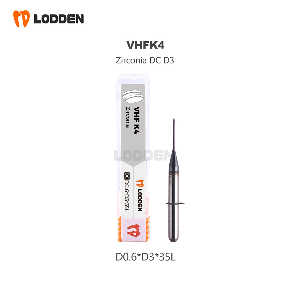 VHF K4/5 CAD/CAM Zirconia Milling Burs Tungsten Carbide Dental Mill Diamond Head