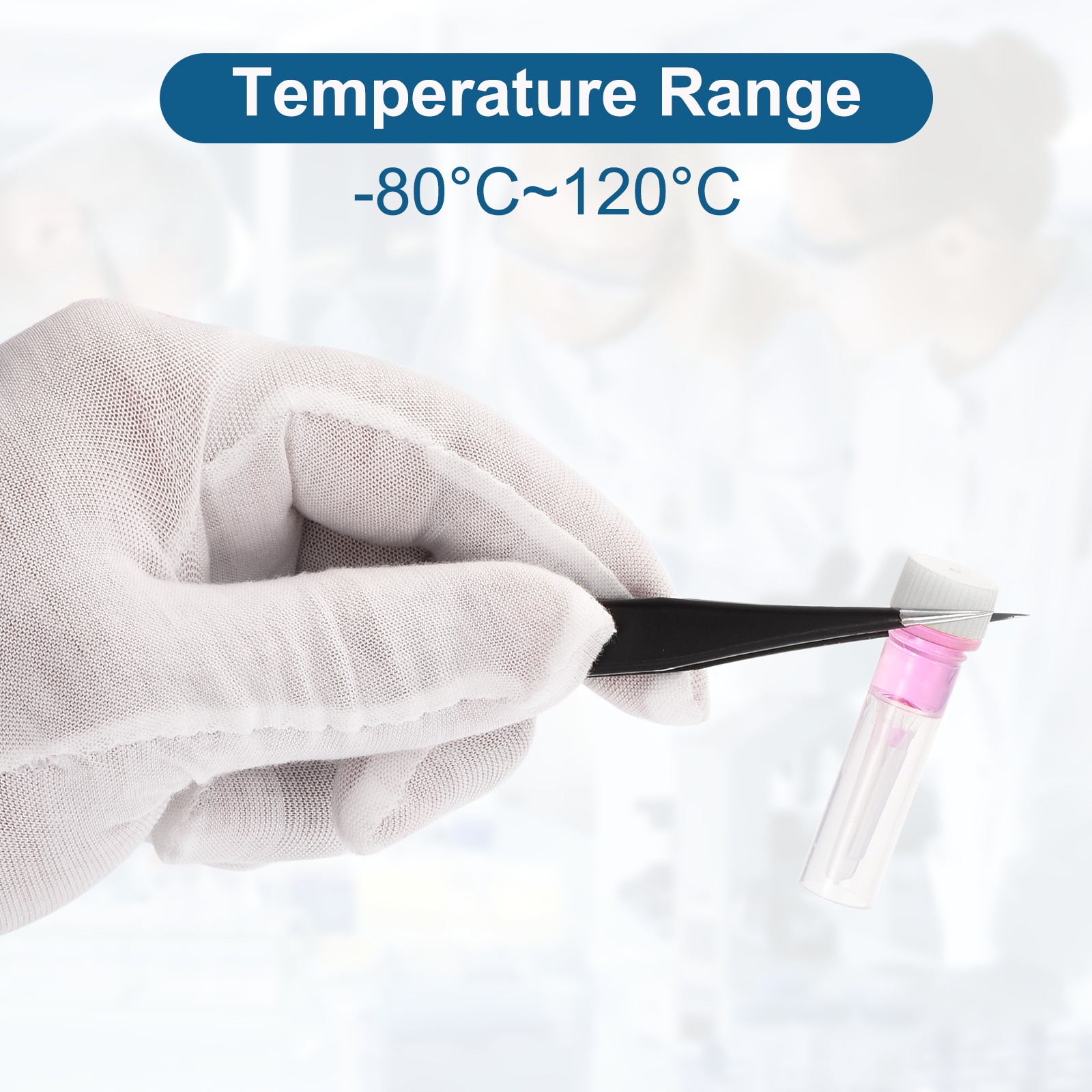 0.5mL Plastic Cryogenic Vial, 28Pcs Cryogenic Storage Tube White Clear