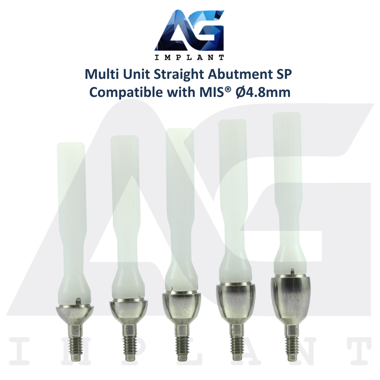 5 Multi Unit Straight Prosthetic MIS® Seven Standard Platform Compatible 4.8mm