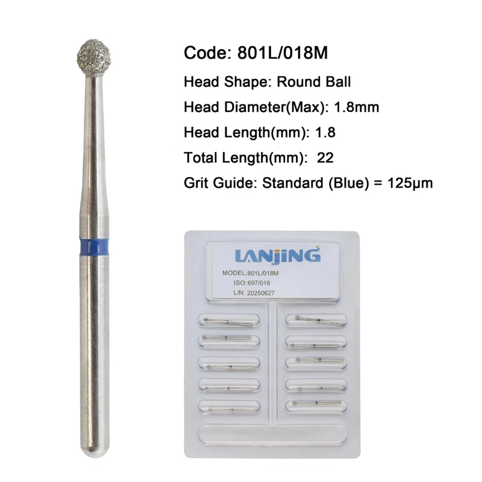 Dental Burs Diamond Pear Football Long Surical Round Ball Barrel High Speed FG