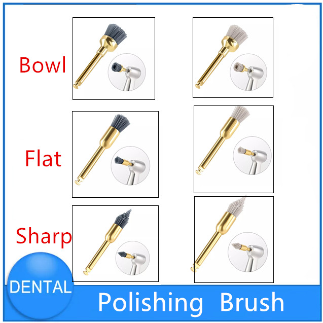 Dental Silicon Carbide/Aluminum Oxide Polishing Brush CA 2.35mm Flat/Sharp/Bowl