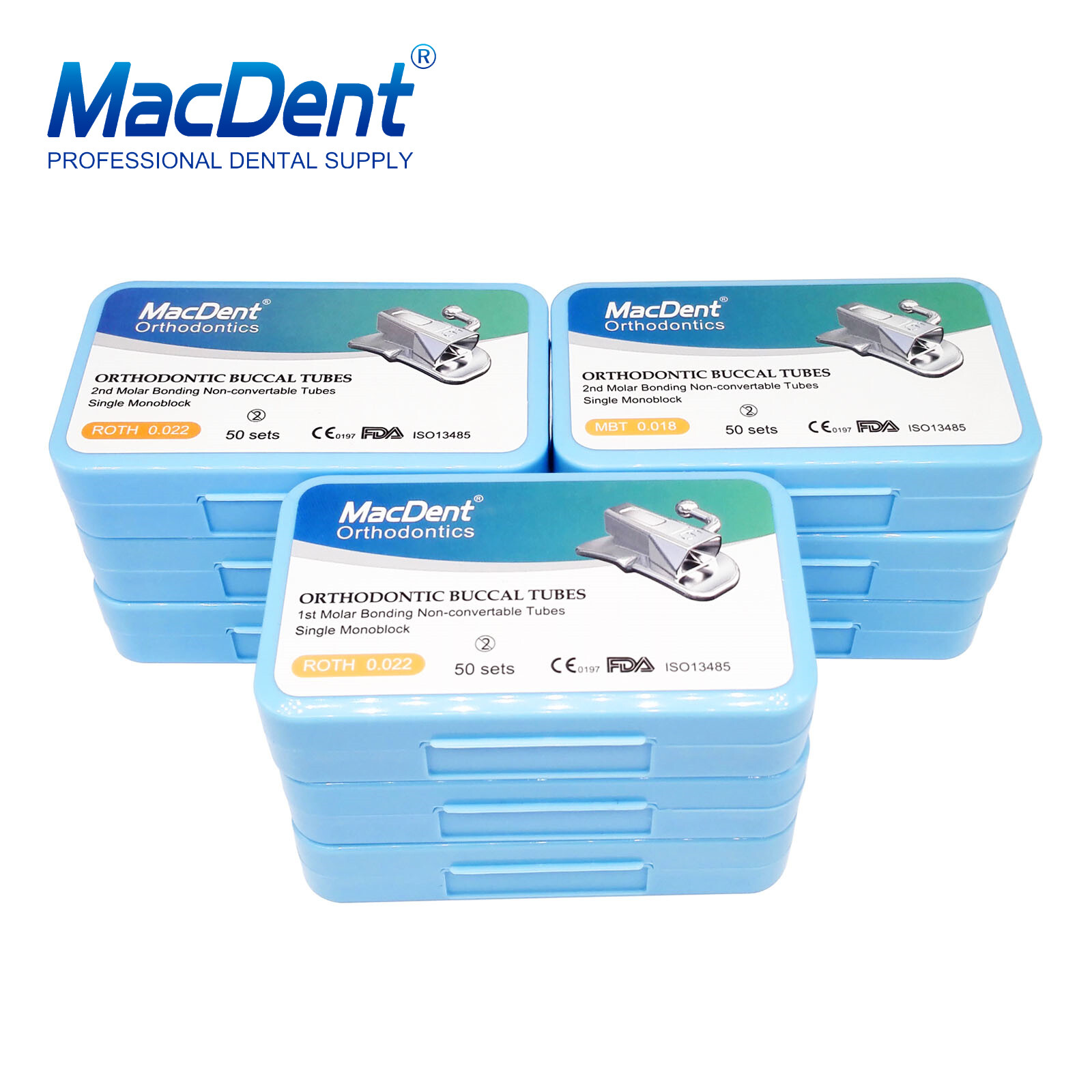 MacDent Dental Ortho Braces Brackets Mini Roth.022 345H/Arch Wire/Buccal Tube