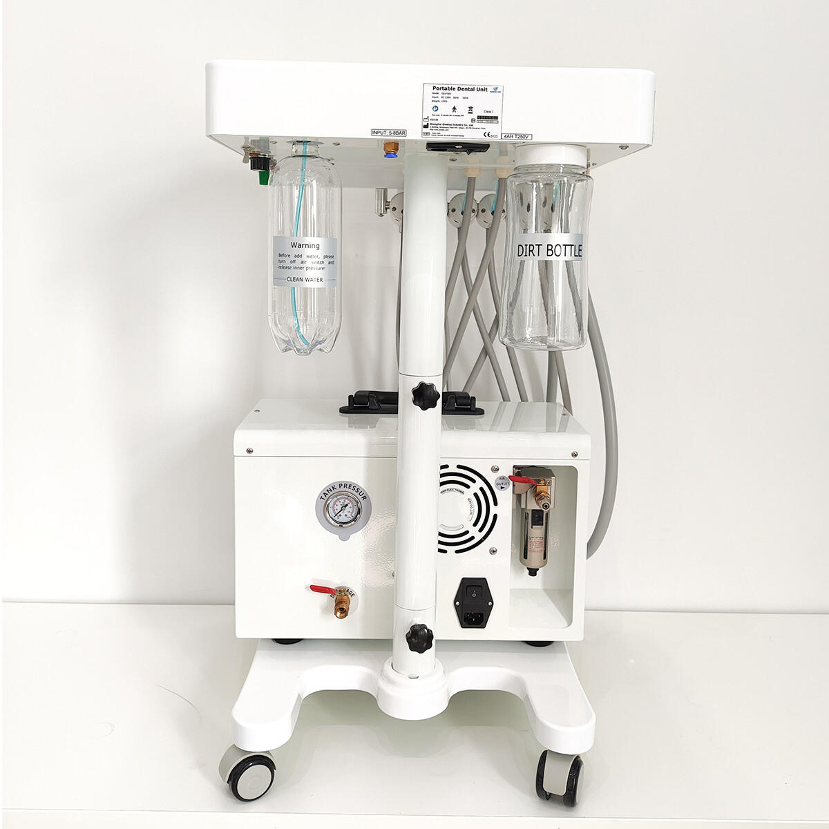 Mobile Dental Adjustable Treatment Unit GU-P302 4H+Dental Air Compressor GU-P300