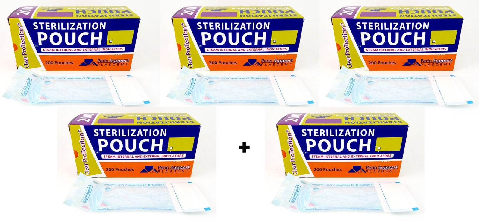 Sterilization Pouch POH312-9 3.5″x9, PlastDent Dental 200pcs/box (4+1 Bx FREE)