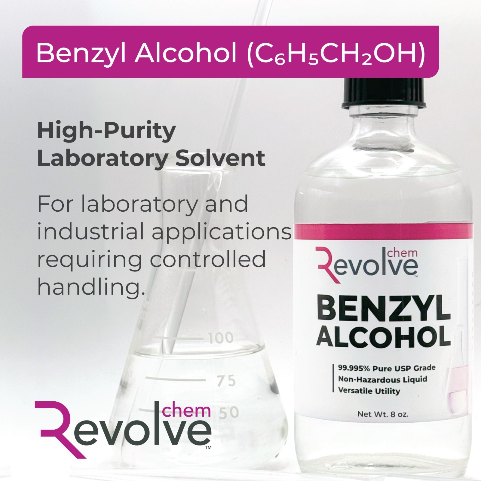 BENZYL ALCOHOL 8 oz. USP Grade in Sterile Glass Bottle